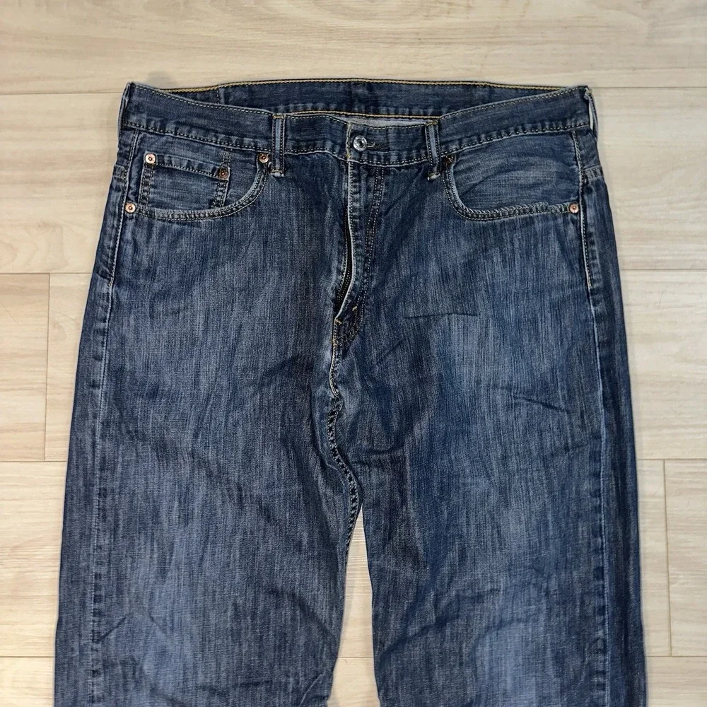 Levi's 569 Jeans Men's 38x31 Blue Loose Straight Fit Baggy Wide‎ Leg Dark Denim